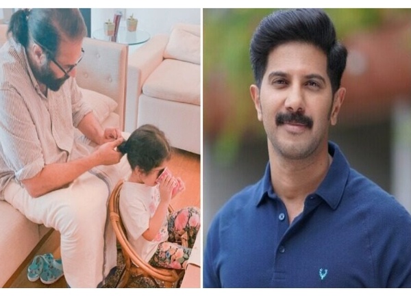 മറിയത്തിന് മുടി കെട്ടി കൊടുത്ത് മമ്മൂട്ടി; ഫാദേഴ്‌സ് ഡേ ആശംസകളുമായി ദുൽഖർ