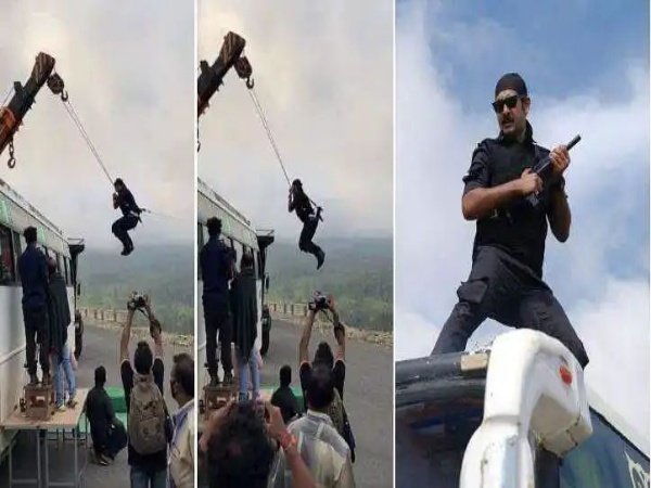 മിഷന്‍ സിയുടെ ഷൂട്ടിങ്ങിനിടെ കൈലാഷിനെ വലിച്ചു പൊക്കിയിരുന്ന റോപ്പ് പൊട്ടി വന്നിടിച്ചത് ബസിൽ.