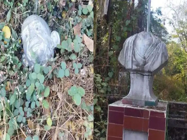 പാലക്കാട് ഗാന്ധി പ്രതിമ തകര്‍ത്ത നിലയില്‍