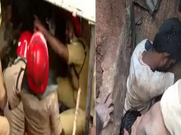 നിര്‍മ്മാണത്തിലിരുന്ന കെട്ടിടത്തിന് സമീപം ഉണ്ടായ അപകടത്തില്‍ മണ്ണിന് അടിയില്‍ കുടുങ്ങിയ തൊഴിലാളികളെ രക്ഷപ്പെടുത്തി.