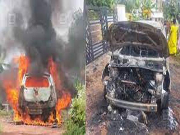 കോട്ടയത്ത് ഓടിക്കൊണ്ടിരുന്ന കാര്‍ കത്തി ഉടമയ്ക്കു ഗുരുതര പരുക്ക്