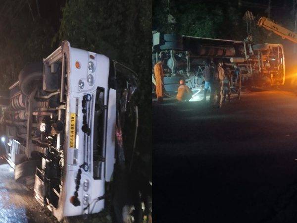 സ്കൂളിൽ നിന്ന് വിനോദ യാത്രക്ക് പോയ ബസ് അപകടത്തിൽപെട്ട് 36 പേർക്ക് പരിക്ക്