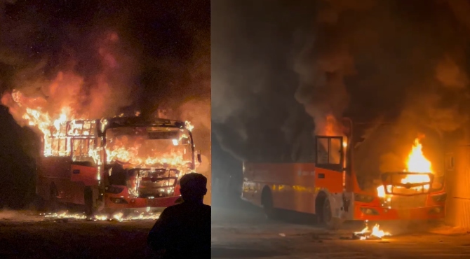നഞ്ചൻഗോഡിൽ കെഎസ്ആർടിസി ബസ് കത്തിനശിച്ചു