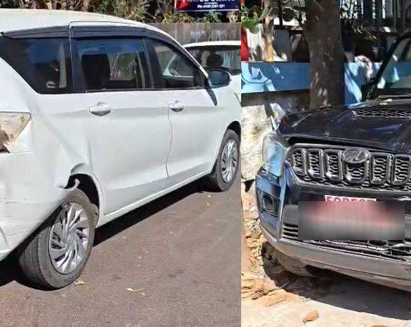 കാറില്‍ ഇടിച്ച് നിര്‍ത്താതെ പോയ വനംവകുപ്പിന്റെ വാഹനം പിന്തുടര്‍ന്ന് പിടിച്ച് നാട്ടുകാര്‍ പൊലീസില്‍ ഏല്‍പ്പിച്ചു