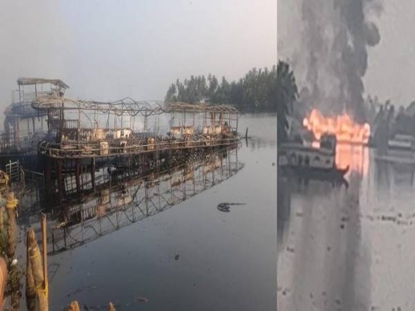 ഹൗസ്‌ബോട്ടുകള്‍ക്ക് തീപിടിച്ചു; ആളപായമില്ല